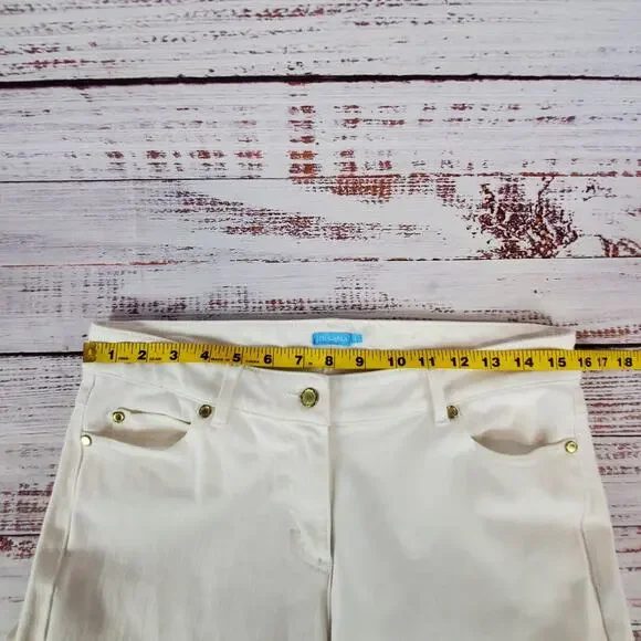 J. McLaughlin White Jeans 8 Lexi 4-Way Stretch Denim Slim Leg Coastal Summer - Picture 10 of 12